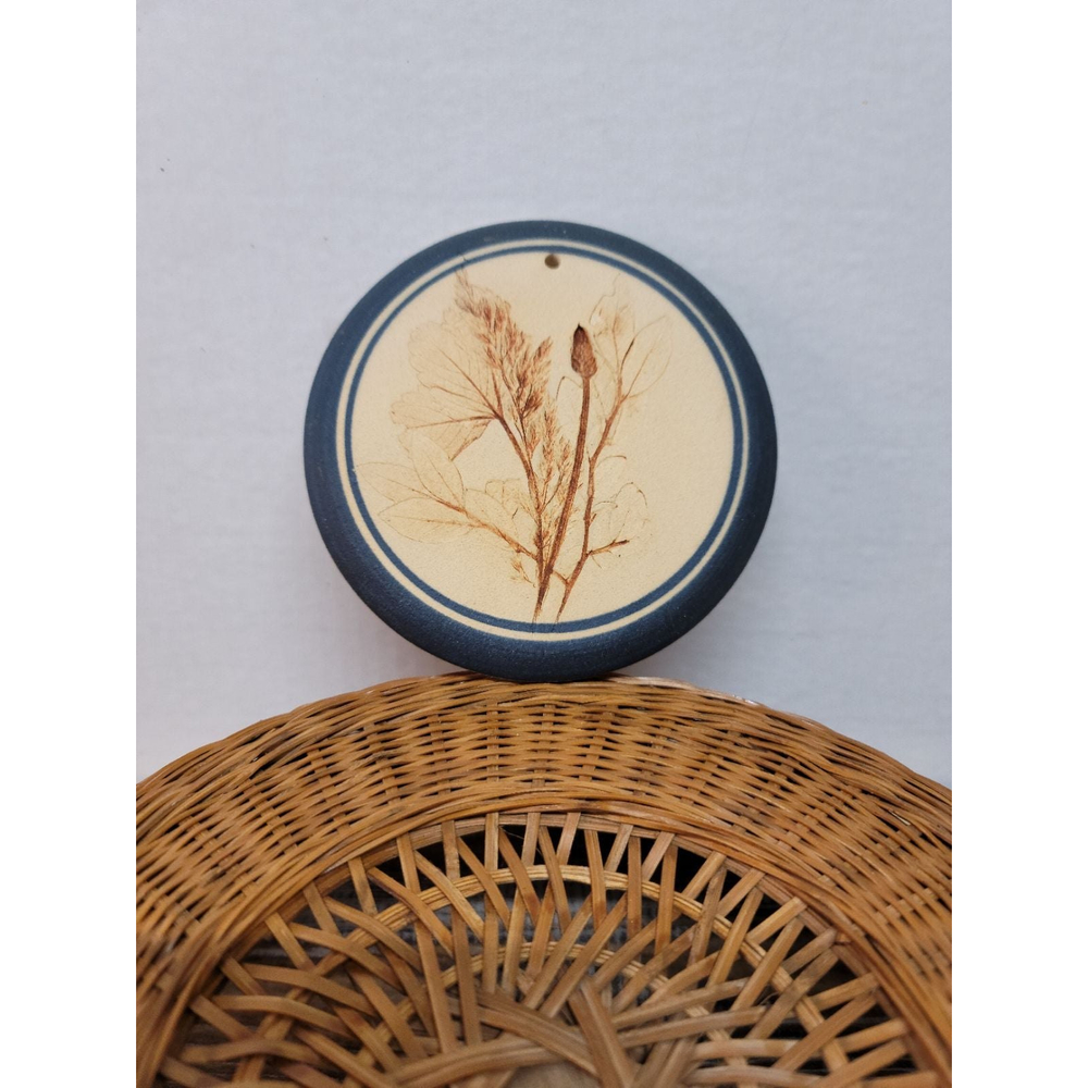 Boho Pottery Plant Imprint Decor